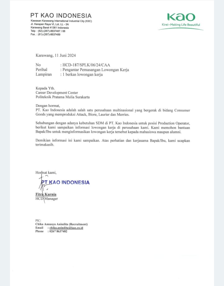 Surat PT KAO
